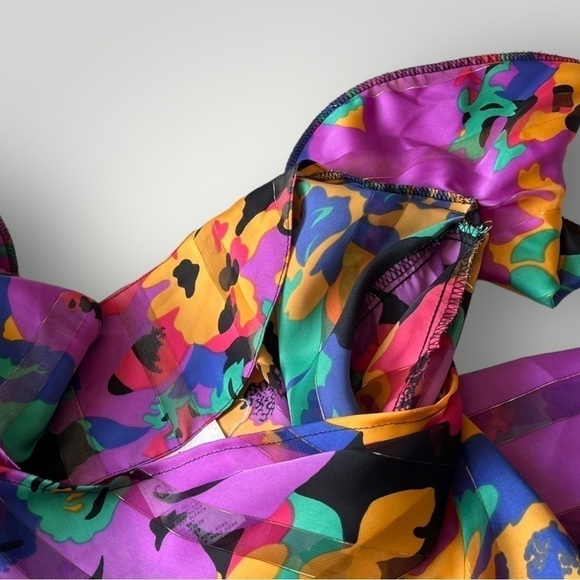 Vintage 80s Carry Back Floral Blouse Top Long Sleeve - Picture 12 of 16